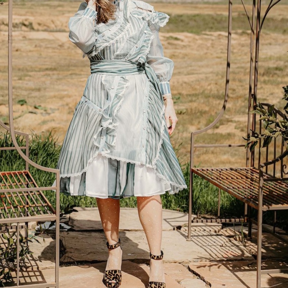 Atelier Janelle Dress with extra ruffle slip layer